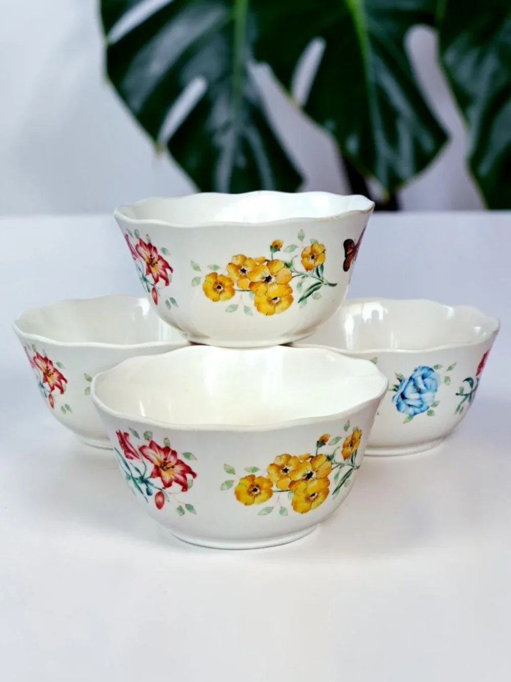 Lenox Butterfly Garden Melamine Soup Cereal Bowl 5 5/8